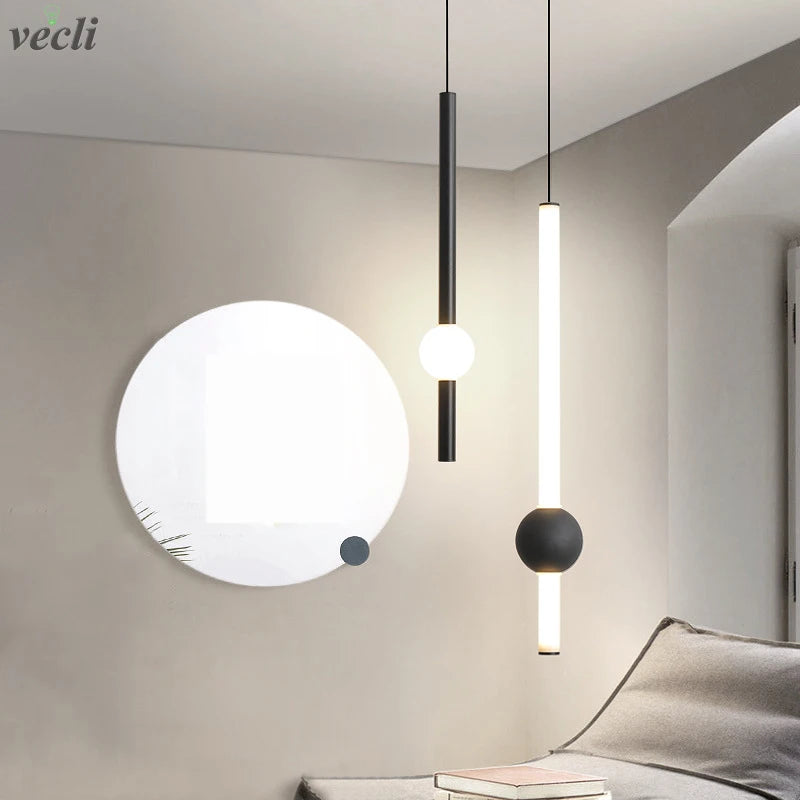 lampe suspendue led en aluminium acrylique design moderne - vue 2 sur 10