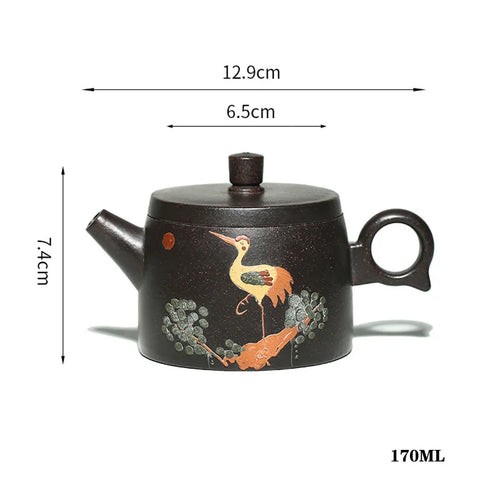 Théière artisanale yixing motif grue 170 ml