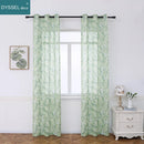 Voilage tulle transparent motif floral style européen salon chambre