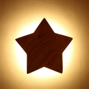 applique murale led étoile en bois art créatif moderne japonais coréen