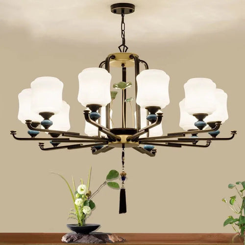 Moderner Retro-Kronleuchter mit eleganter LED-Beleuchtung - vue 2 sur 9