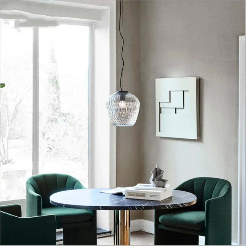 suspension rétro nordique en verre pour décoration intérieure - vue 5 sur 10