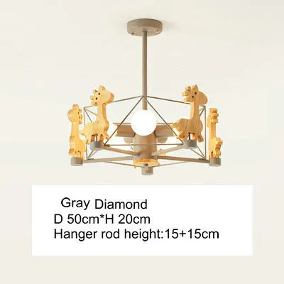 Suspension LED diamant bois Etoile - vue 9 sur 11