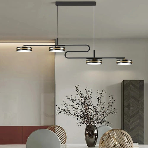 lustre moderne à LED avec télécommande pour décoration intérieure