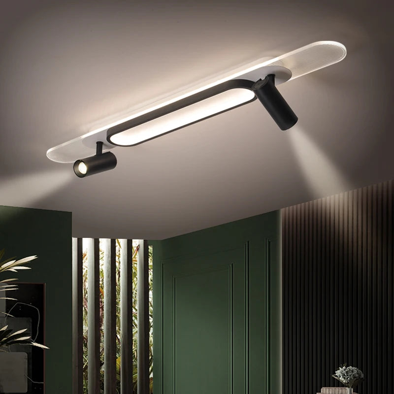 plafond moderne à leds avec spots pour maison - vue 4 sur 9