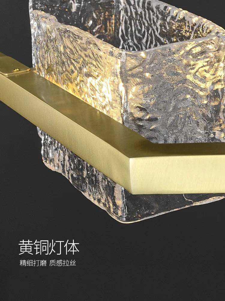 lustre moderne ondulation d'eau zhongdao luxe artistique verre - vue 7 sur 9