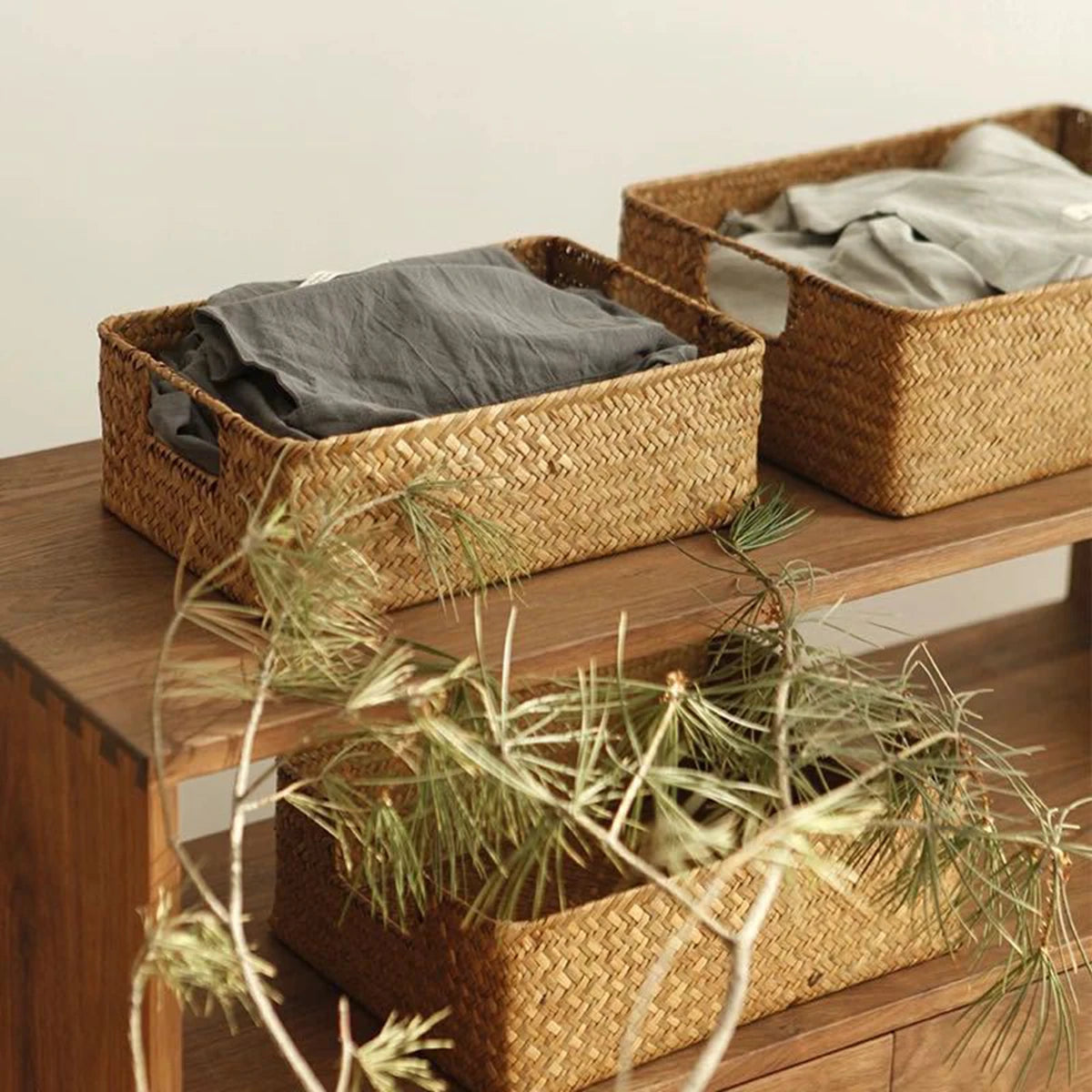 panier en jonc de mer tissé pour fruits et rangement - vue 4 sur 10