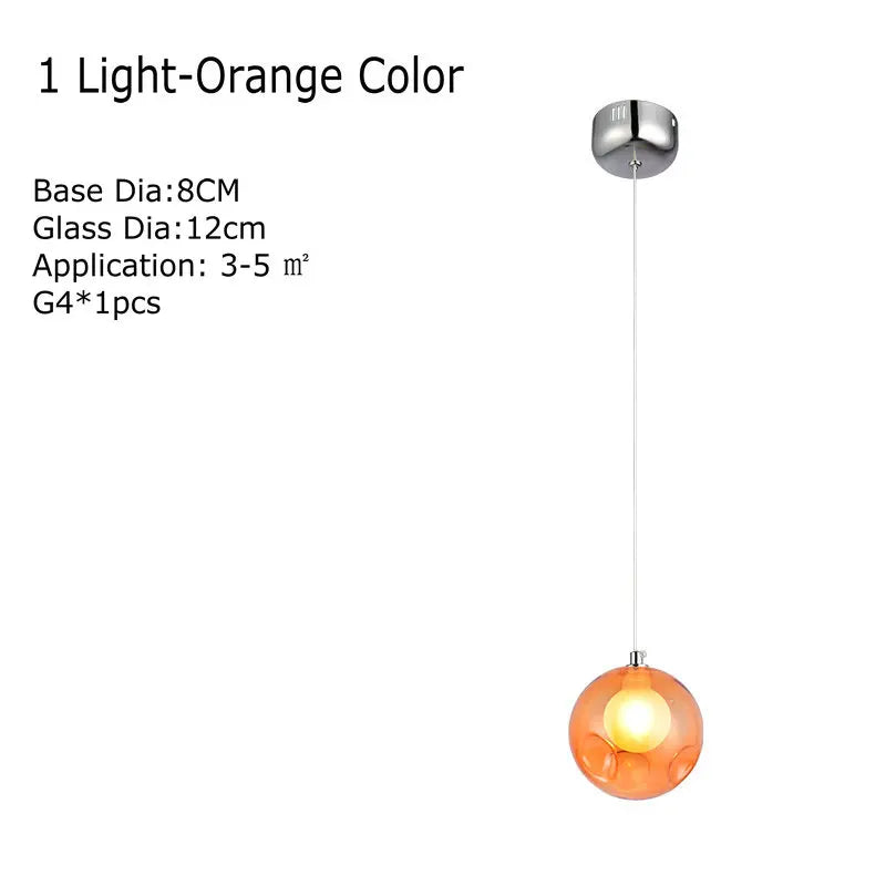 Kreativer Kronleuchter aus mundgeblasenem Glas mit bunten LED-G4-Wandleuchten