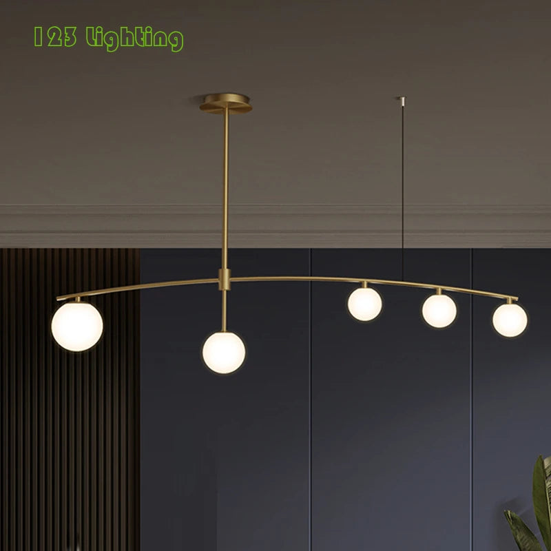 lustre moderne en métal et verre pour intérieur nordique - vue 4 sur 9