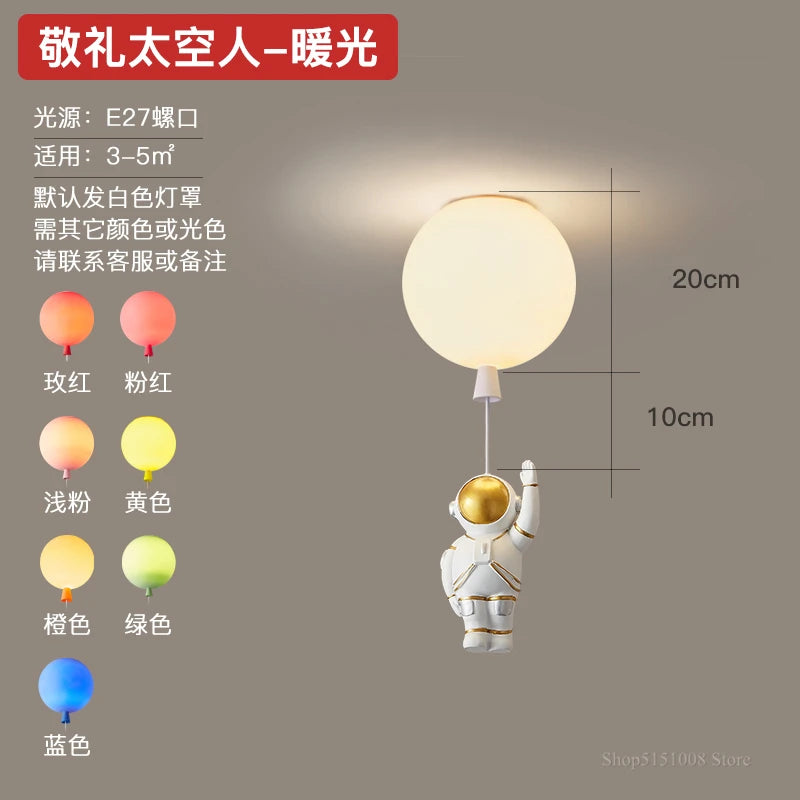 LED-Deckenleuchte Nordisch Kreativ Astronaut Ballon Für Kinder