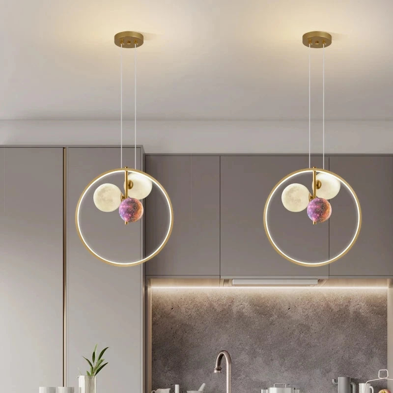 suspension luminaire led moderne fer nordique pour table à manger - vue 3 sur 12