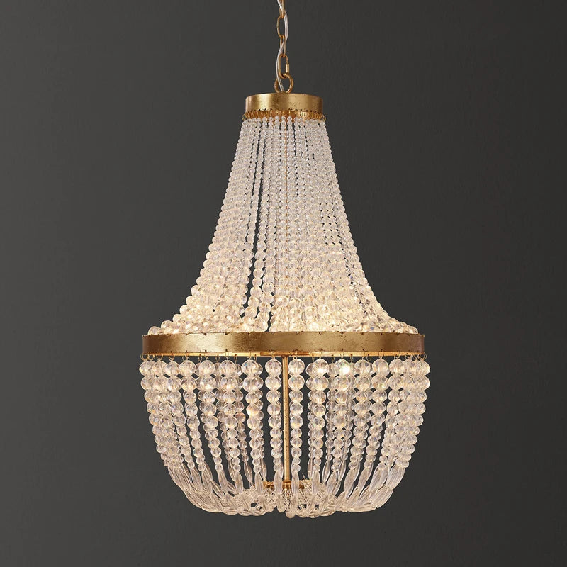 Vintage-Pendelleuchte aus Kristall im Industrie-Stil für ein elegantes Interieur - vue 5 sur 14