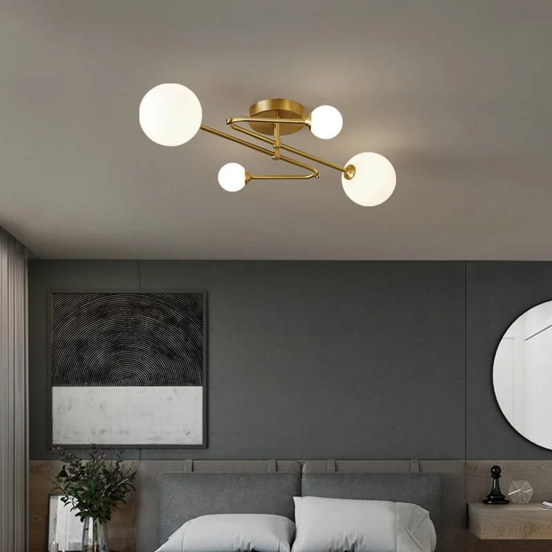 lustre moderne en verre pour un éclairage élégant et tendance - vue 3 sur 9