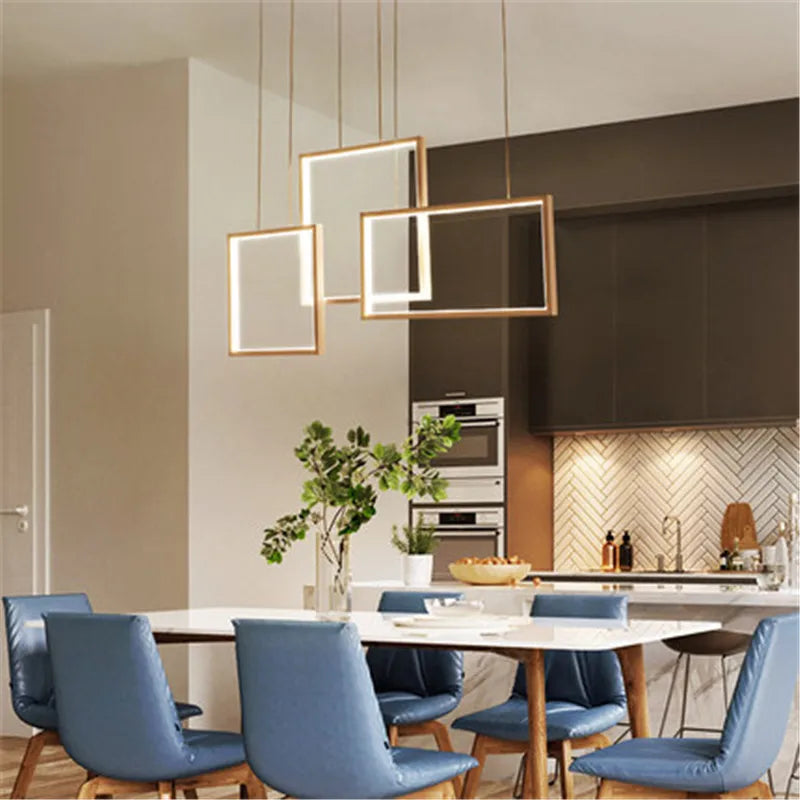 lustre carré moderne en acrylique avec led pour bricolage - vue 6 sur 5