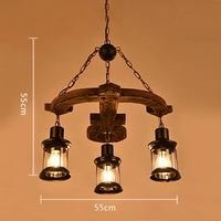 lustre ancre en bois style rétro pour café et restaurant