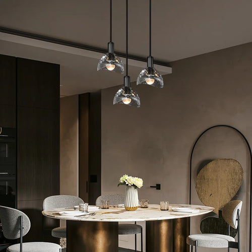 lustre en cristal moderne avec éclairage led décoratif intérieur - vue 4 sur 8