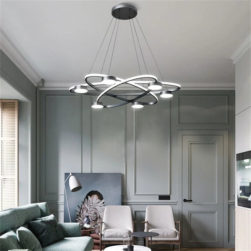 Postmoderne LED-Pendelleuchte aus Acryl im nordischen Design - vue 5 sur 8