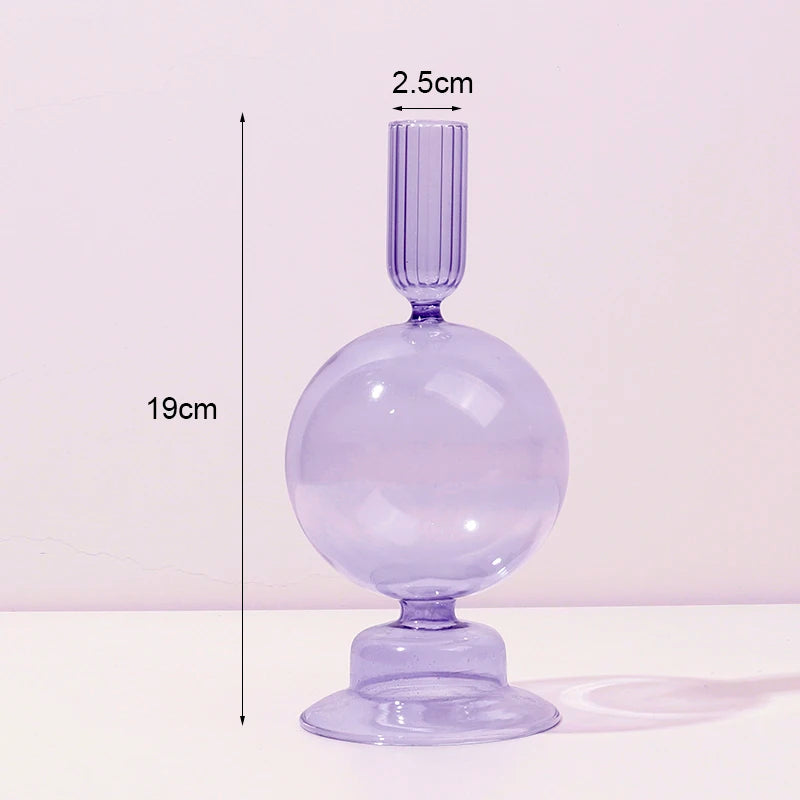 bougeoir en verre pour décoration romantique et festive - vue 11 sur 15