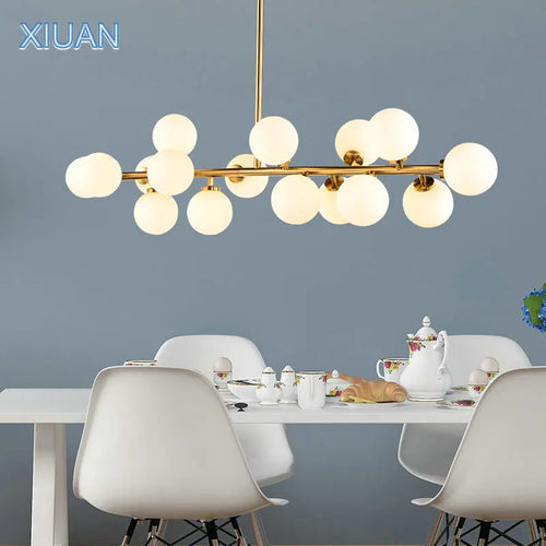 Design-Pendelleuchte im skandinavischen Stil aus Milchglas mit Halterung - vue 2 sur 10