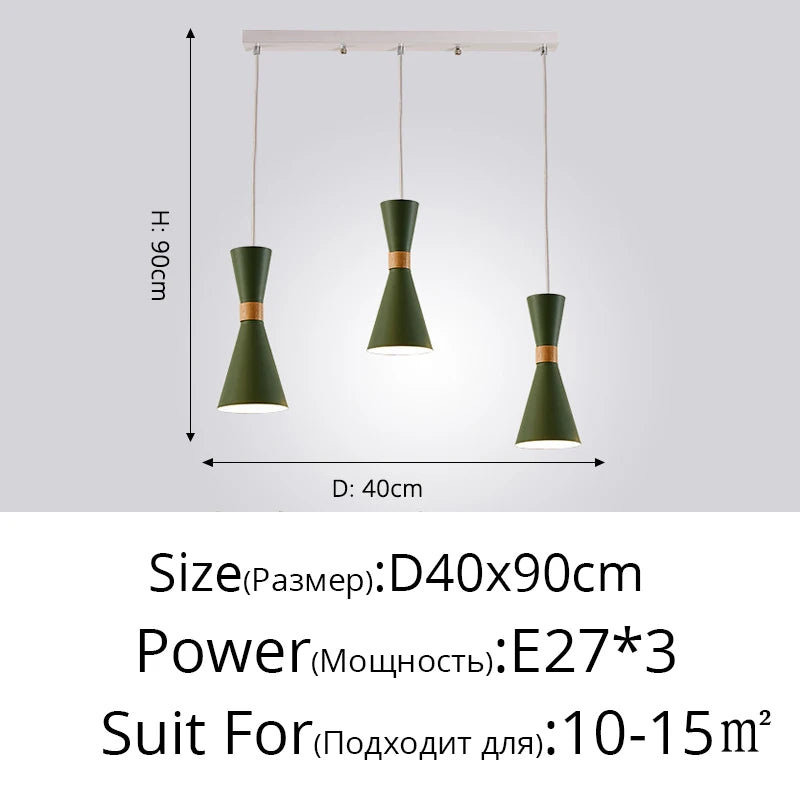 Moderne Pendelleuchte aus Holz kreative Macaron - vue 15 sur 17