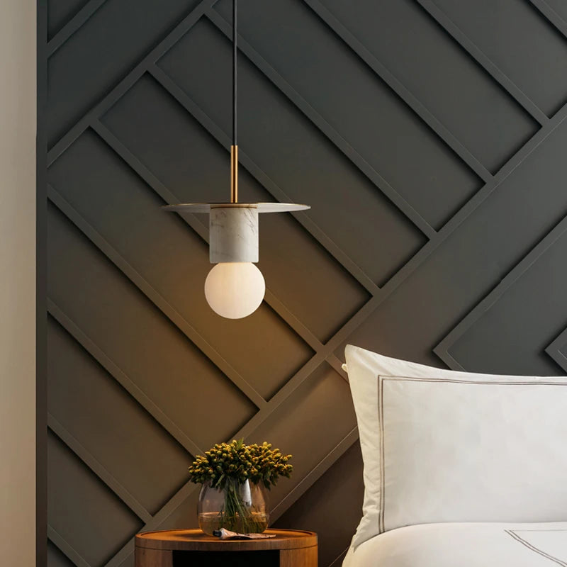 suspension en marbre design nordique pour intérieur élégant - vue 4 sur 8