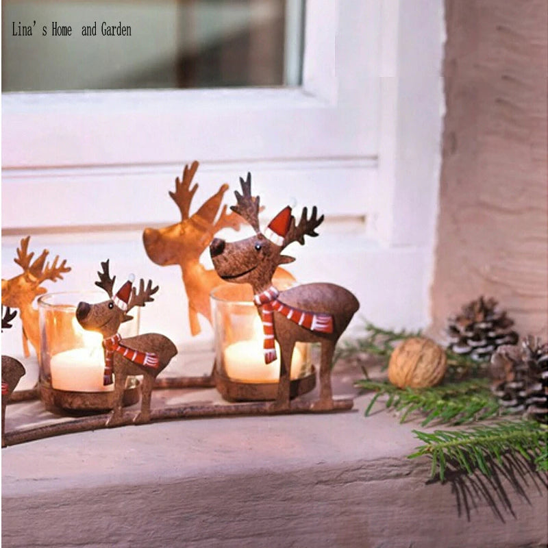bougeoir en métal rétro éléphant fait main décoration de Noël - vue 4 sur 6