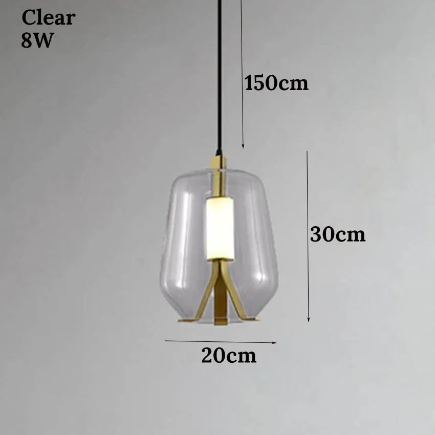 Vintage-Pendelleuchte aus Glas im nordischen Design kreativ