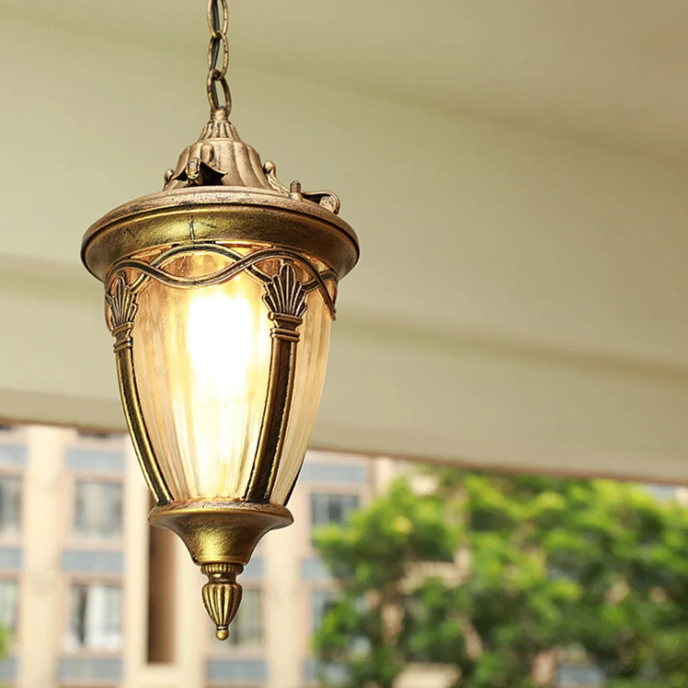 Lumière suspendue extérieure américaine pour Restaurant balcon Bar hôtel pavillon galerie lampe rétro rétro étanche lustre lumière - vue 5 sur 8
