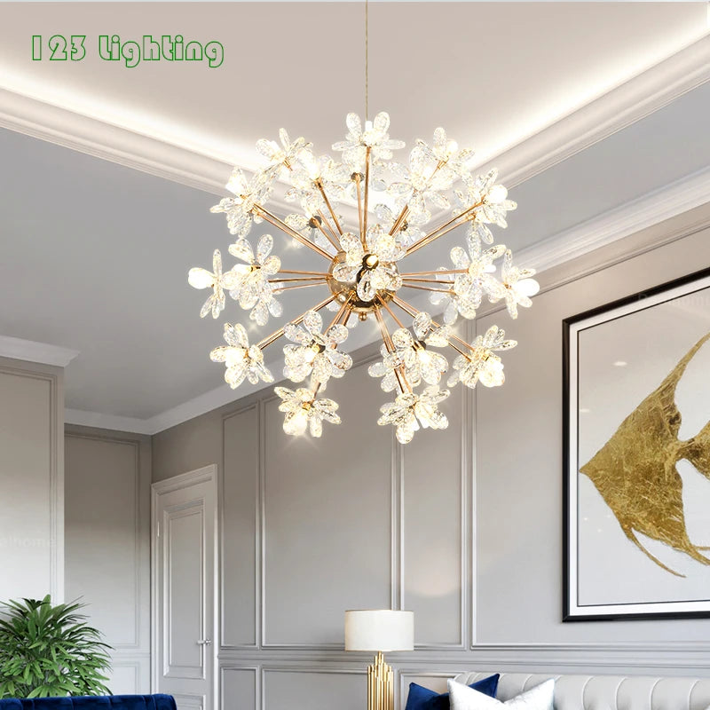lustres modernes en cristal pour décoration romantique intérieure - vue 2 sur 19