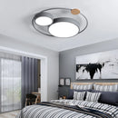 LED-Deckenleuchte nordisch rund aus Holz und Acryl Macaron-Dekoration