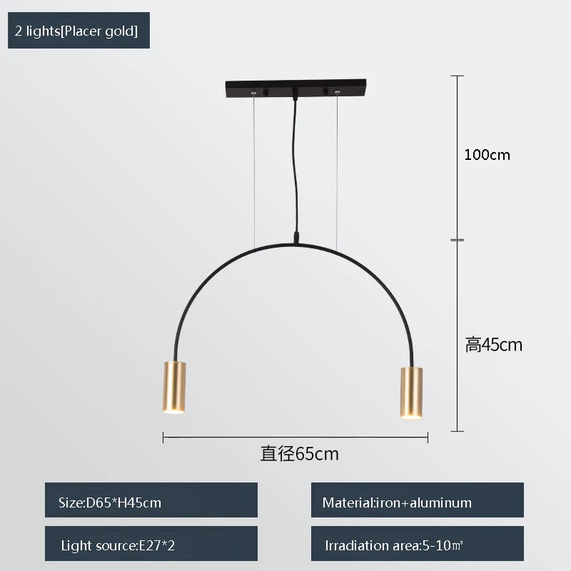 suspension moderne à trois têtes design créatif et élégant