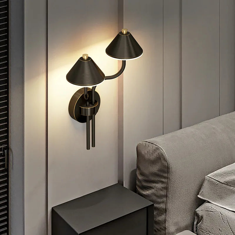 applique murale à led en forme de champignon en cuivre moderne - vue 5 sur 10