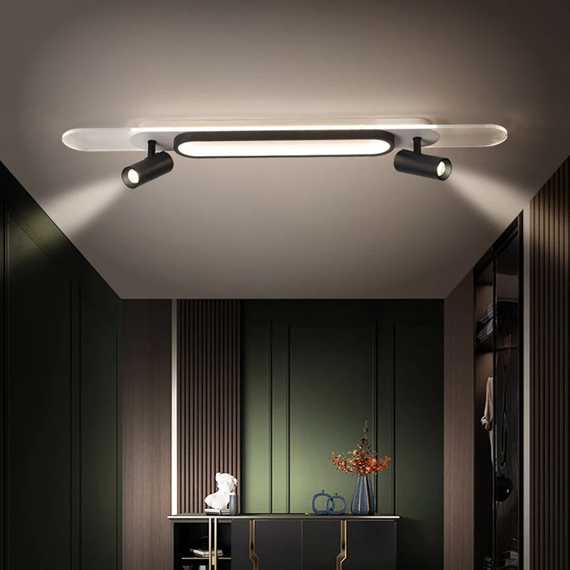 plafond moderne à leds avec spots pour maison