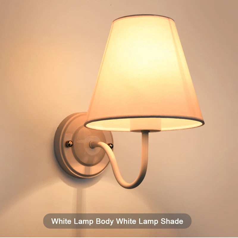 Amerikanische Retro-Wandleuchte aus Stoff mit europäischem LED-Lampenschirm - vue 14 sur 14