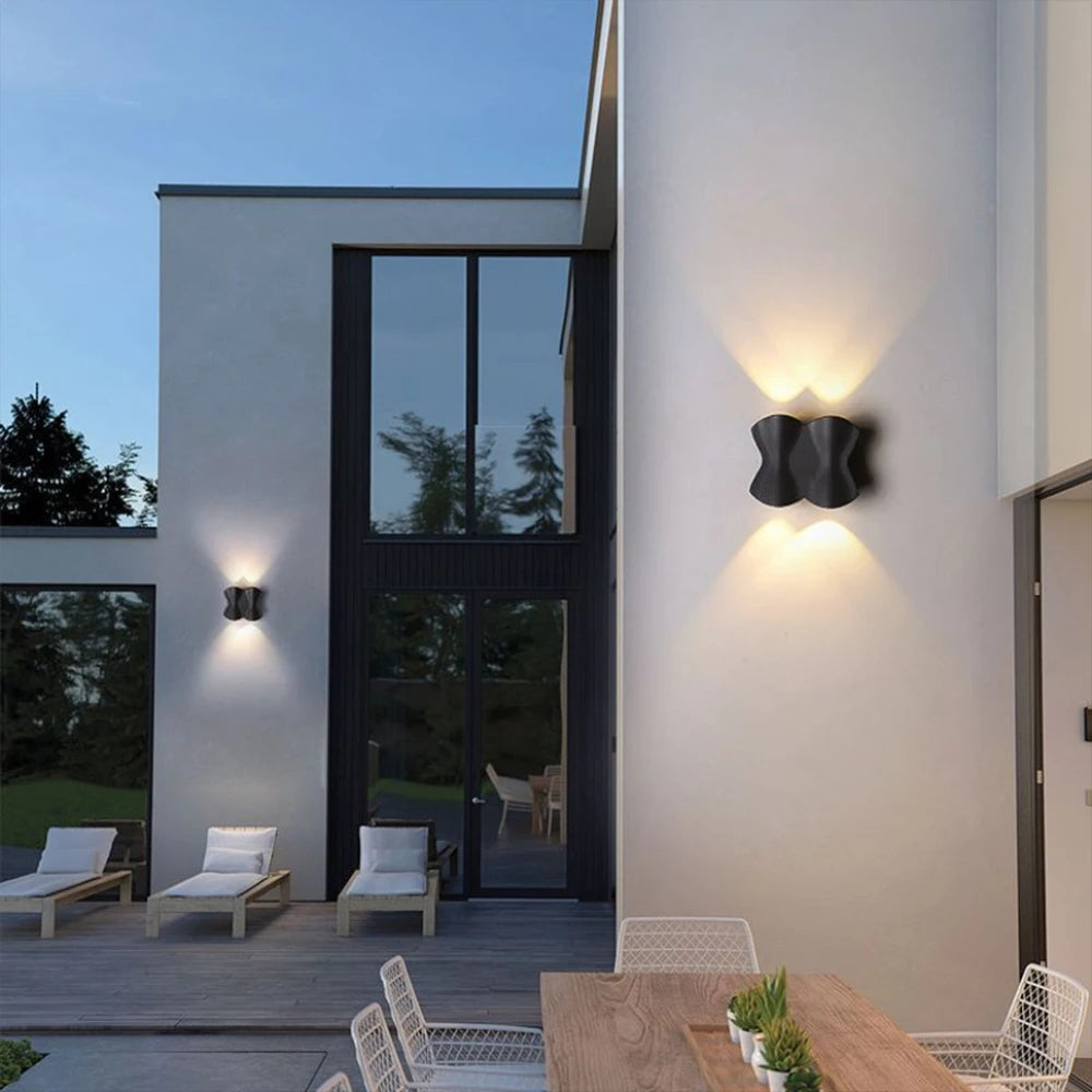 applique murale led moderne extérieure étanche en aluminium nordique - vue 4 sur 12