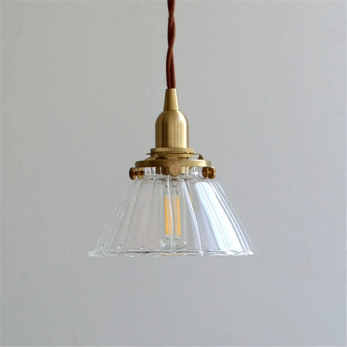 Loft Industrielle LED-Pendelleuchte Retro Messing Glas Antike Hängeleuchte - vue 9 sur 8