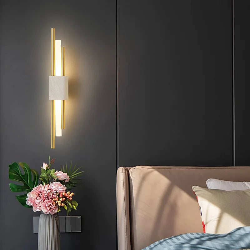 applique murale led en marbre design moderne décoratif - vue 4 sur 12