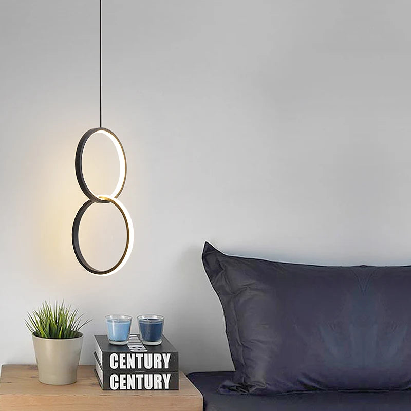 suspension ronde moderne pour éclairage latéral led - vue 6 sur 12