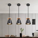 lampe led suspendue design nordique en bois pour bar hôtel
