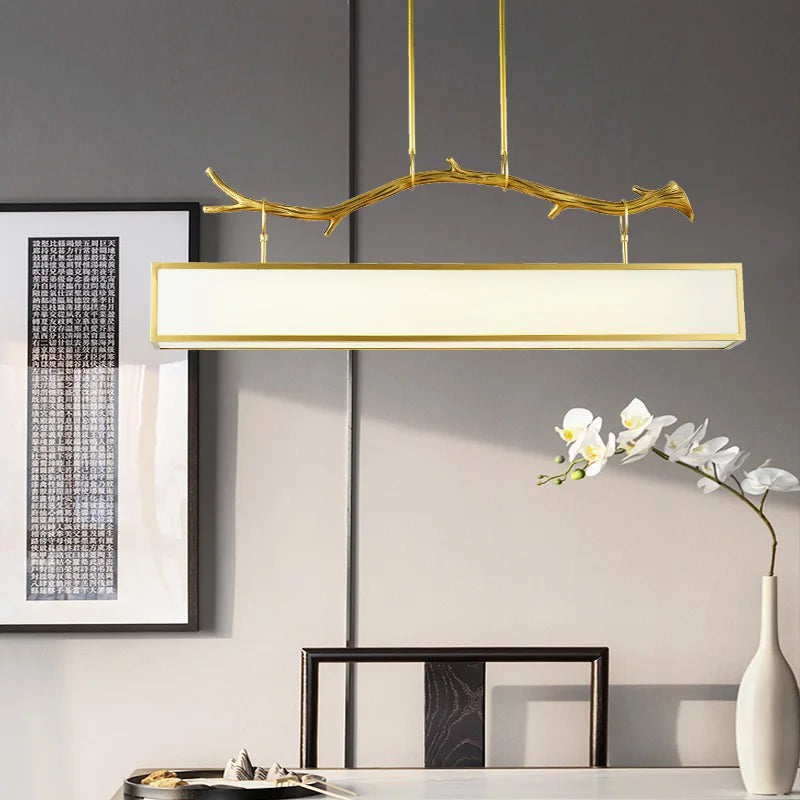 lustre moderne en cuivre design branche d'arbre décoratif intérieur - vue 5 sur 7