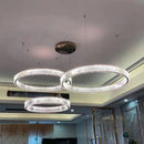 lustre led moderne de luxe en cristal et acier pour maison restaurant