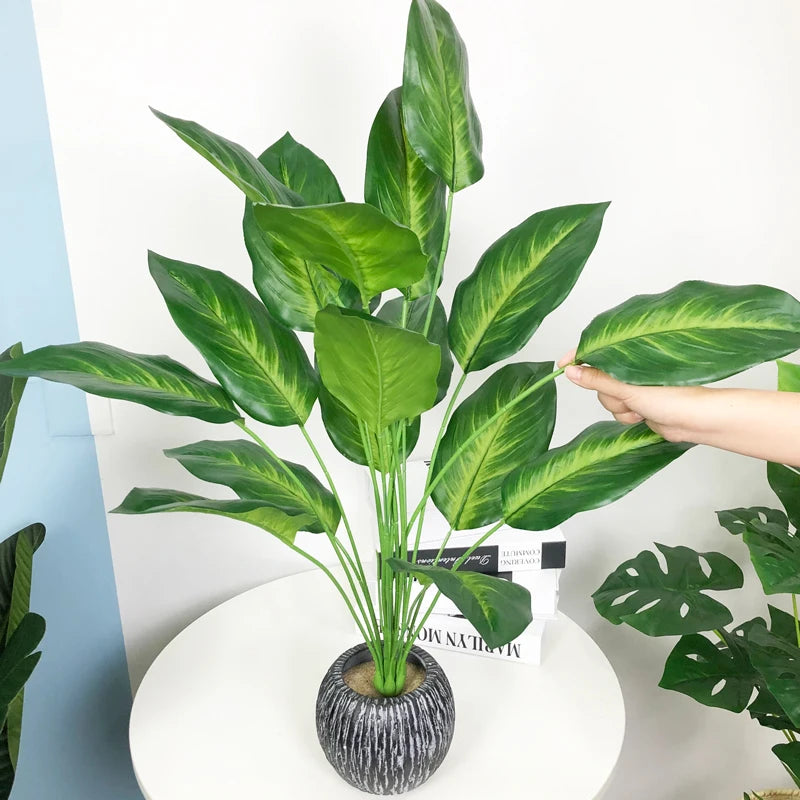 plantes artificielles strelitzia et monstera pour décoration tropicale - vue 7 sur 12