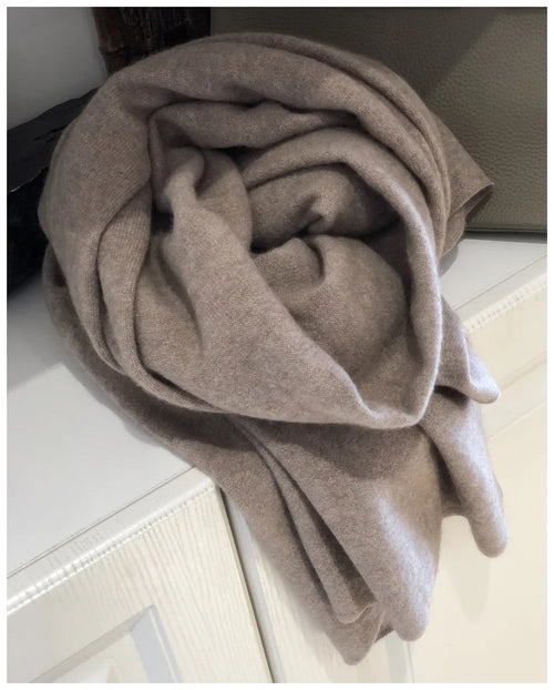 echarpe cachemire maille elegante a franges hiver - vue 6 sur 7