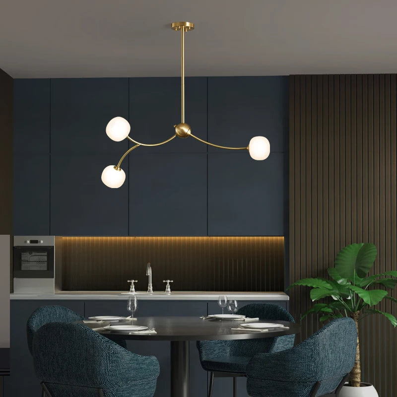 Kronleuchter aus Kupfer für Restaurants modernes Design für den Innenbereich - vue 5 sur 10