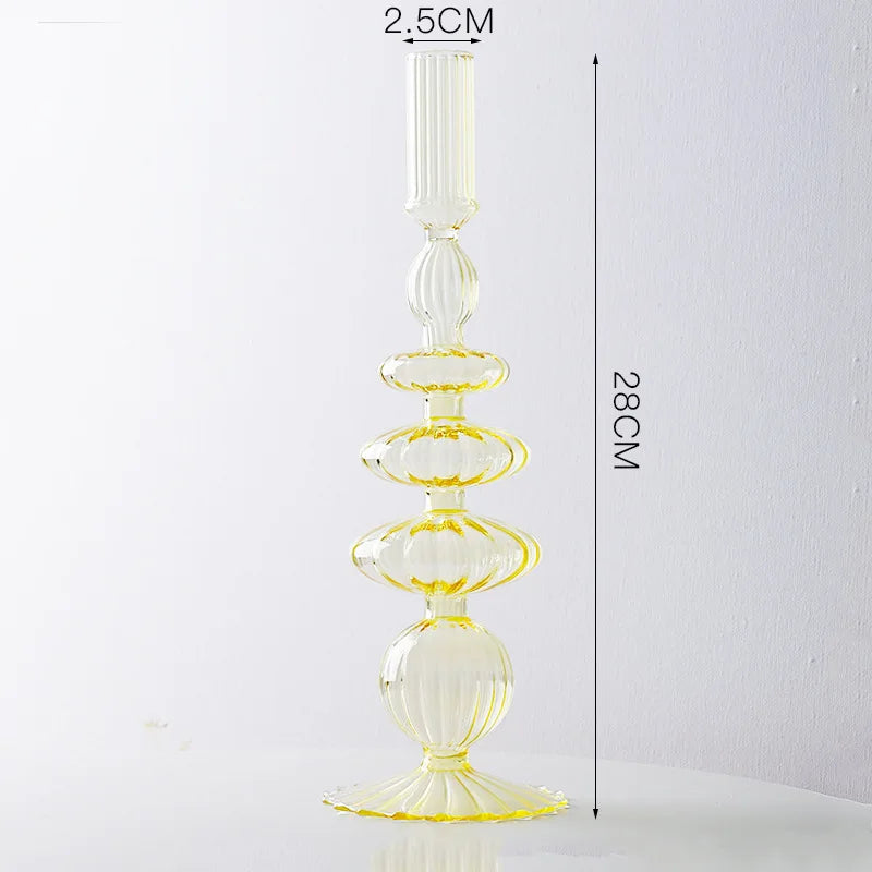 bougeoirs chandeliers décoration de mariage en cristal et verre - vue 6 sur 12