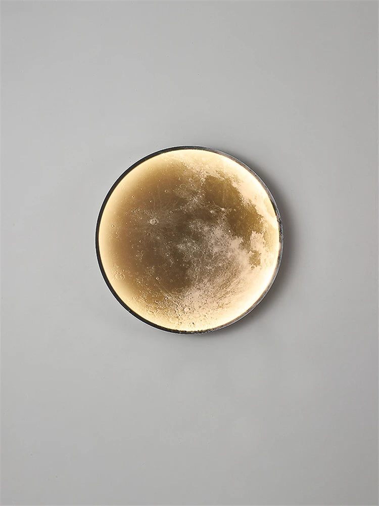 applique murale moderne led lune décoration luxe art - vue 4 sur 10