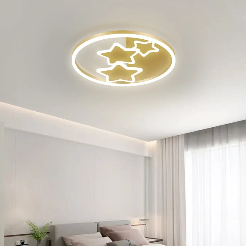 plafonnier rond en or avec télécommande pour intérieur - vue 4 sur 14