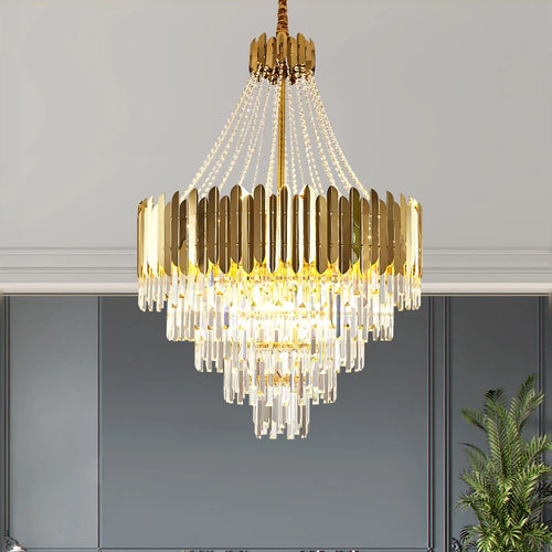 Moderne Kristall-Pendelleuchte für elegante, zeitgemäße Räume - vue 3 sur 11