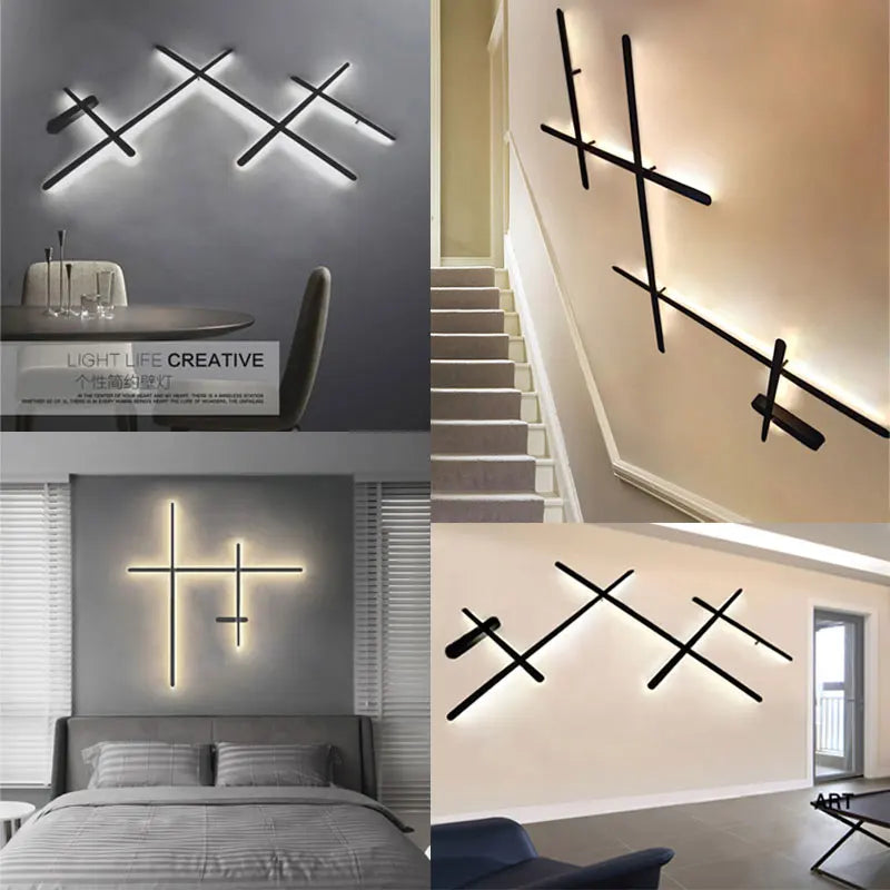 LED-Wandleuchte im Retro-Stil mit indirekter Beleuchtung – lange Art-déco-Lichtleiste - vue 3 sur 9
