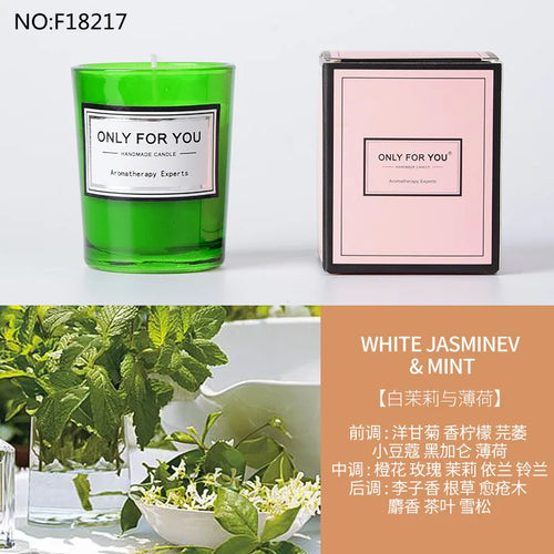 bougie parfumée romantique en cire de soja artisanale avec huiles essentielles